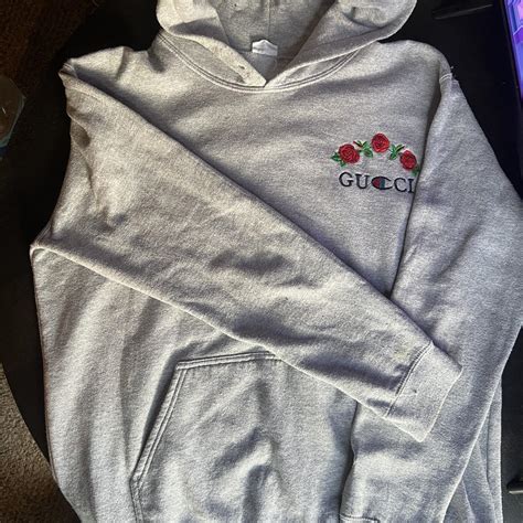 gucci hoodie replica grey|gucci x champion hoodie real.